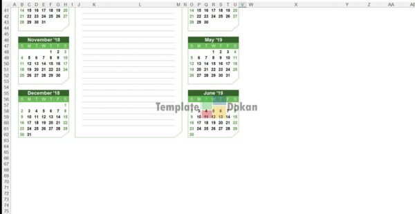 Yearly School Calendar Chamfer Theme